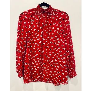 Madewell Floral Mock Neck Blouse